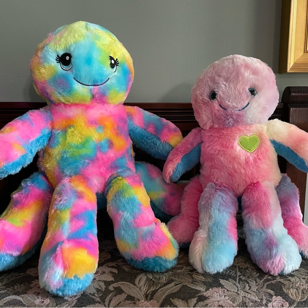 Two Build-A-Bear Plush Octopus Toy Set